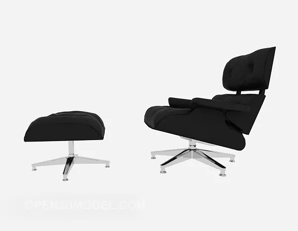 Modern Black Single Lounge Chair 3d model Modern Black Single Lounge Chair 3d model
