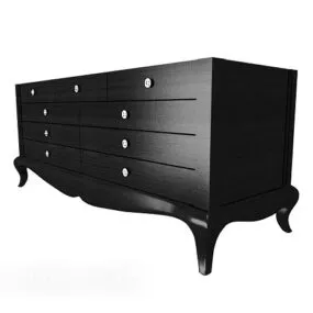Modern Black Solid Wood Cabinet 3d model