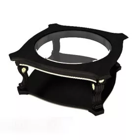 Modern Black Solid Wood Coffee Table 3d model