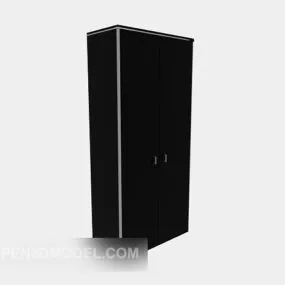 Modern Black Two-door Wardrobe 3d model