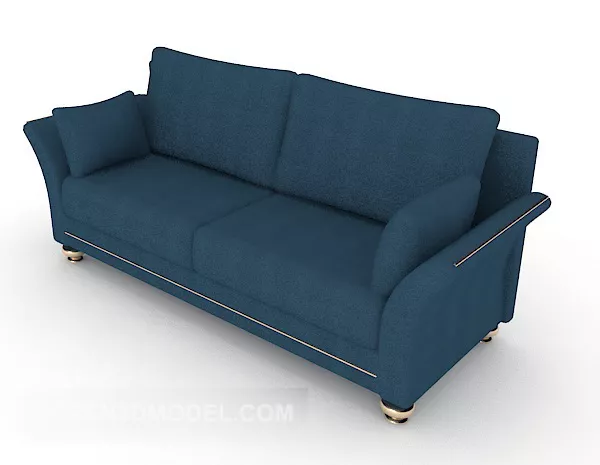 Modern Blue Double Sofa 3d model Modern Blue Double Sofa 3d model