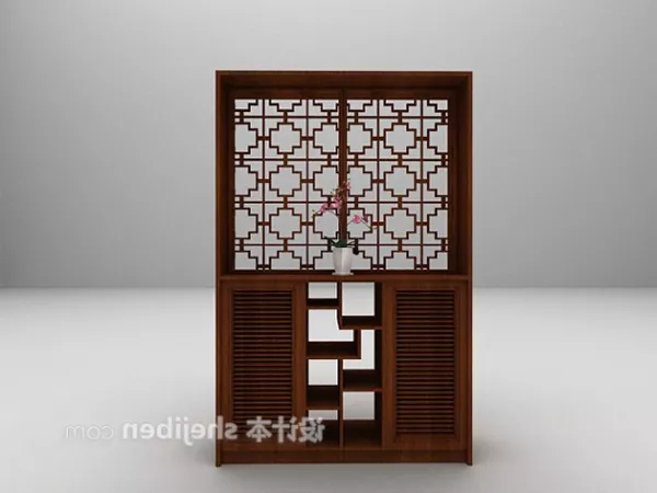 Modern Brown Carving Display Cabinet 3d model Modern Brown Carving Display Cabinet 3d model