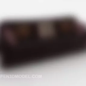 Modern Brown Fabric Home Sofa 3d model
