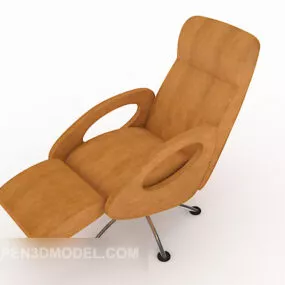 Modern Brown Lounge Chair Stool 3d model