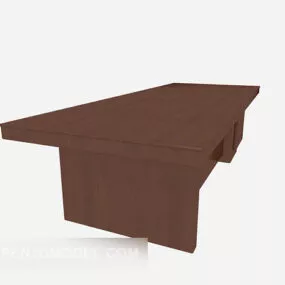Modern Brown Minimalist Desk 3d model