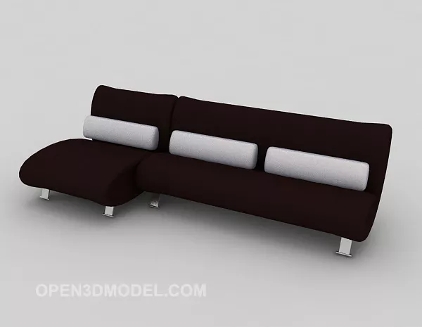 Modern Brown Leather Multi-seaters Sofa 3d model Modern Brown Leather Multi-seaters Sofa 3d model