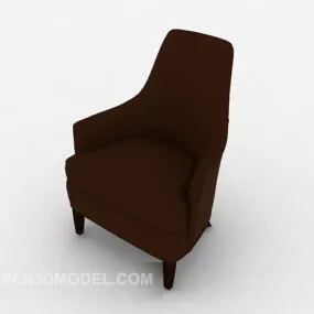 Modern Brown Single Sofa 3d model