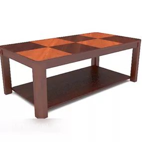 Modern Brown Solid Wood Coffee Table 3d model