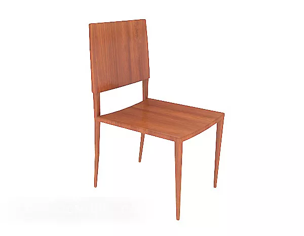 Mahogany Solid Wood Dining Chair 3d model Mahogany Solid Wood Dining Chair 3d model
