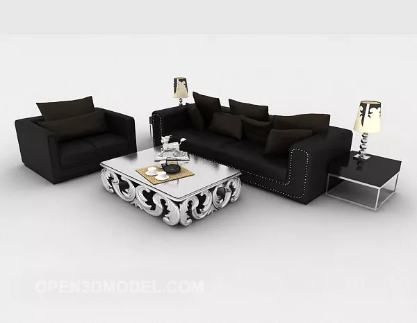 Modern Business Black Sofa 3d model Modern Business Black Sofa 3d model