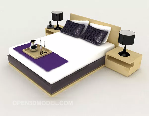 Modern Business Double Bed 3d model Modern Business Double Bed 3d model