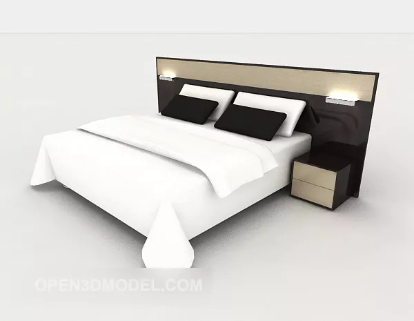 Modern Business Minimalist Double Bed 3d model Modern Business Minimalist Double Bed 3d model
