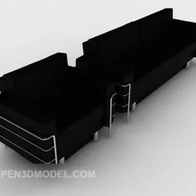 Modern Business Simple Black Sofa 3d model