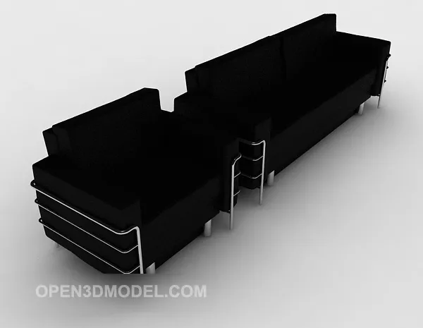 Modern Business Simple Black Sofa 3d model Modern Business Simple Black Sofa 3d model