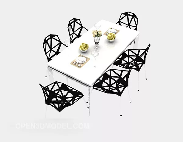 Modern Cafe Table And Chair 3d model Modern Cafe Table And Chair 3d model