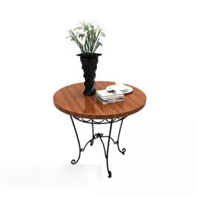 Round Modern Coffee Table Flower Vase 3d model
