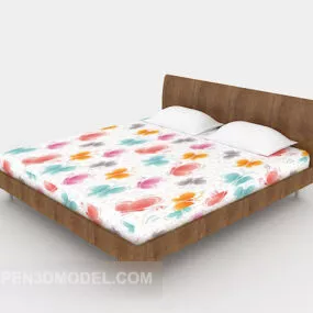 Modern Color Butterfly Double Bed 3d model