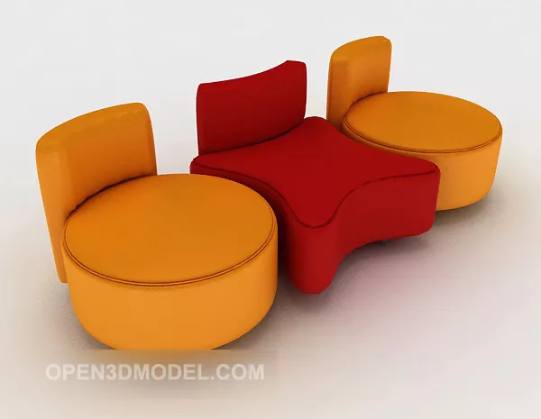 Modern Color Sofa Stool 3d model Modern Color Sofa Stool 3d model