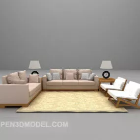 Modern Combination Sofa Carpet Furniture 3d model