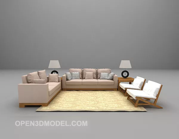 Modern Combination Sofa Carpet Furniture 3d model Modern Combination Sofa Carpet Furniture 3d model