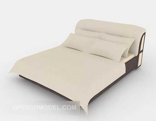 Modern Common Simple Double Bed 3d model Modern Common Simple Double Bed 3d model