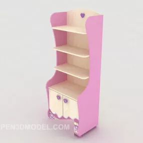 Modern Cute Pink Desk Furniture 3d model