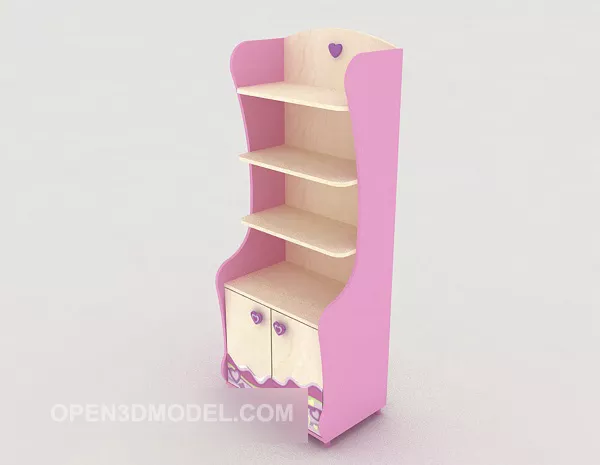 Modern Cute Pink Desk Furniture 3d model Modern Cute Pink Desk Furniture 3d model