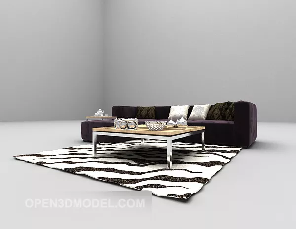 Modern Dark Multi-seaters Sofa Furniture 3d model Modern Dark Multi-seaters Sofa Furniture 3d model