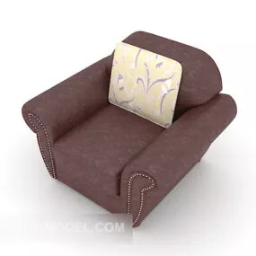 Modern Dark Red Single Sofa 3d model