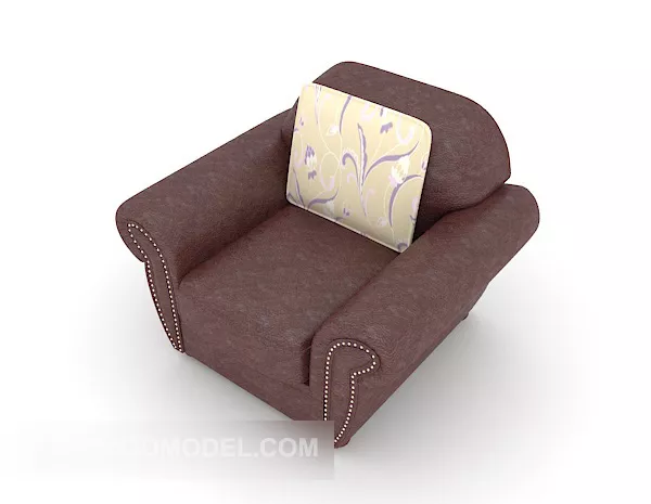 Modern Dark Red Single Sofa 3d model Modern Dark Red Single Sofa 3d model