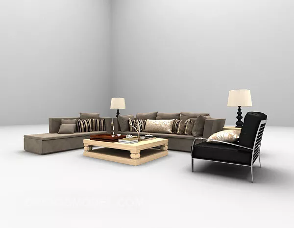 Modern Dark Sofa 3d model Modern Dark Sofa 3d model