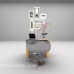 Modern Desk Chair With Picture Decorative 3d model