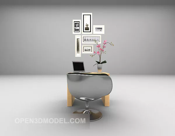 Modern Desk Chair With Picture Decorative 3d model Modern Desk Chair With Picture Decorative 3d model