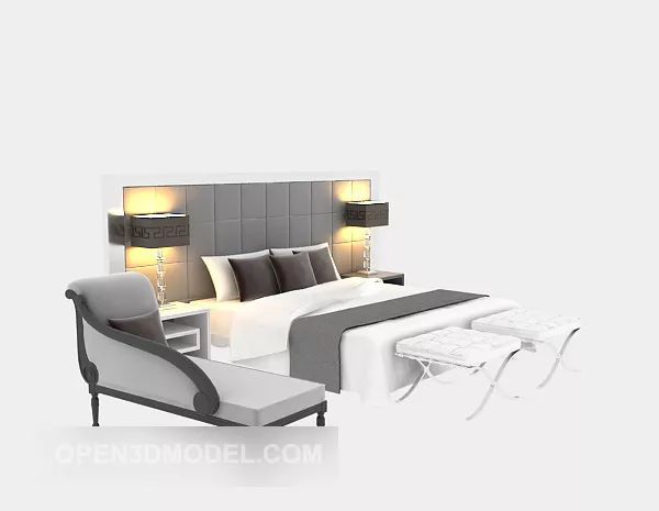 Modern Double Bed Modern Style 3d model Modern Double Bed Modern Style 3d model