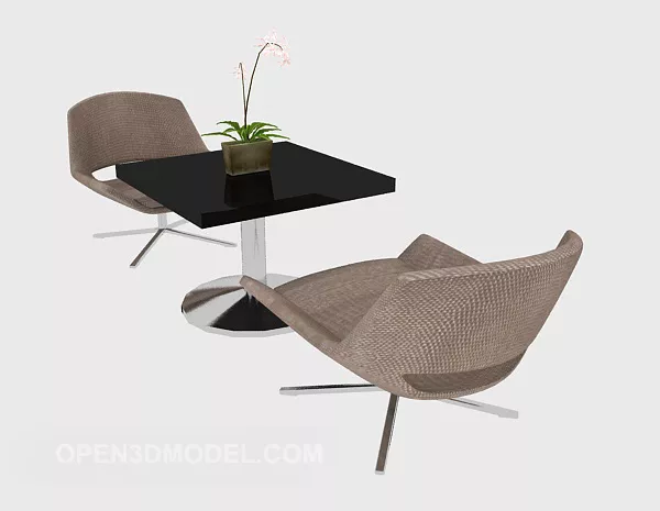 Modern Entertainment Table Chairs 3d model Modern Entertainment Table Chairs 3d model