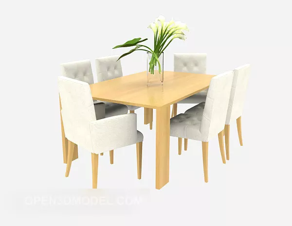 Modern Family Dining Table And Chair 3d model Modern Family Dining Table And Chair 3d model