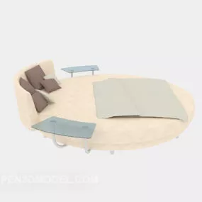 Modern Fashion Round Bed 3d model