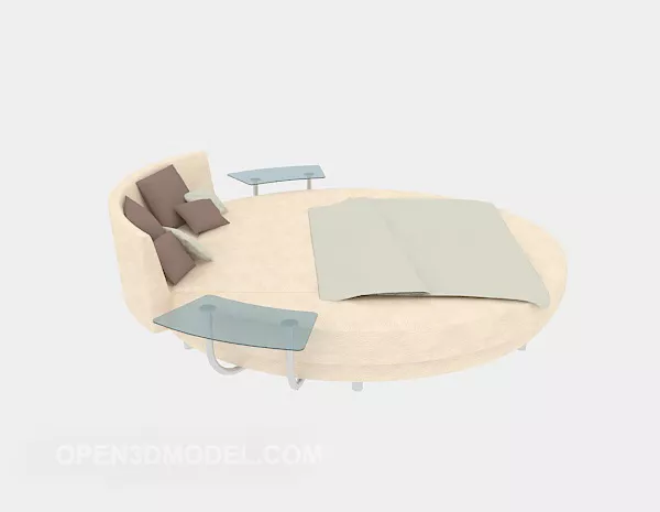 Modern Fashion Round Bed 3d model Modern Fashion Round Bed 3d model