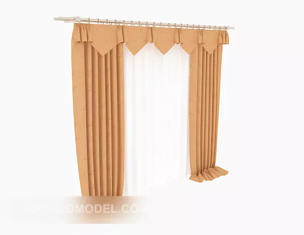 Curtains Set Vintage Texture 3d model