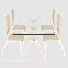 Modern Four-person Dining Table 3d model