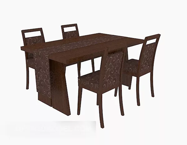 Modern Four-person Solid Wood Dining Table 3d model Modern Four-person Solid Wood Dining Table 3d model