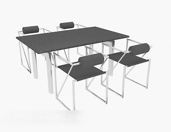Modern Four-person Table Chair 3d model Modern Four-person Table Chair 3d model