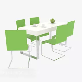 Modern Fresh Dining Chairs Table Furniture 3d model