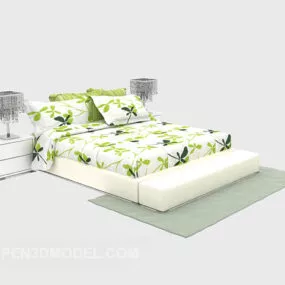 Modern Fresh Double Bed 3d model