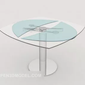 Modern Oval Glass Coffee Table 3d model