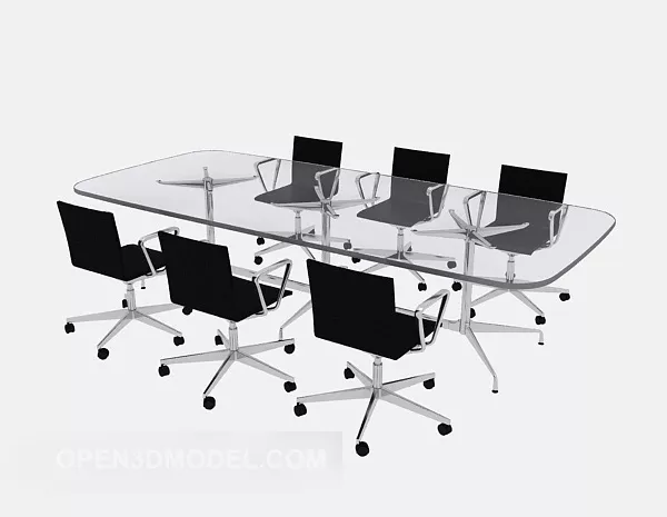 Glass Conference Table And Chair Modern 3d model Glass Conference Table And Chair Modern 3d model