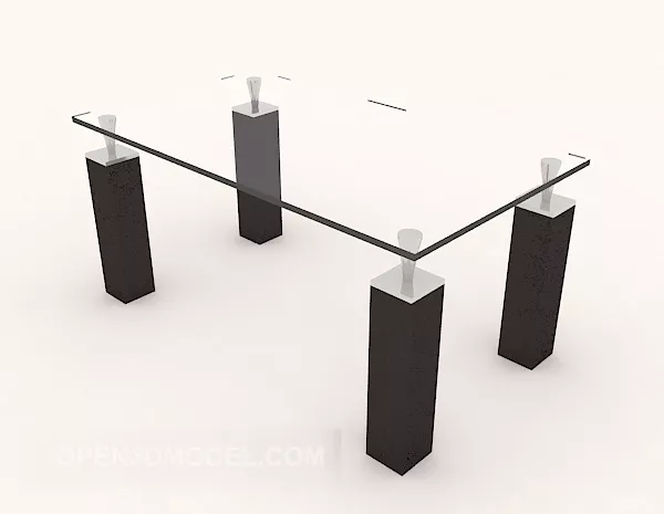 Modern Glass Simple Coffee Table Office 3d model Modern Glass Simple Coffee Table Office 3d model