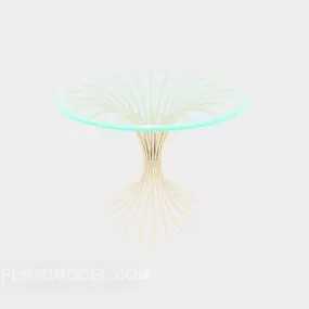 Modern Round Glass Sofa Side Table 3d model