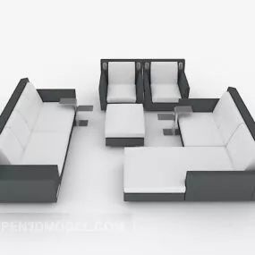 Modern Gray-white Sofa Sets 3d model