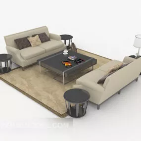 Modern Grey Casual Combination Sofa 3d model